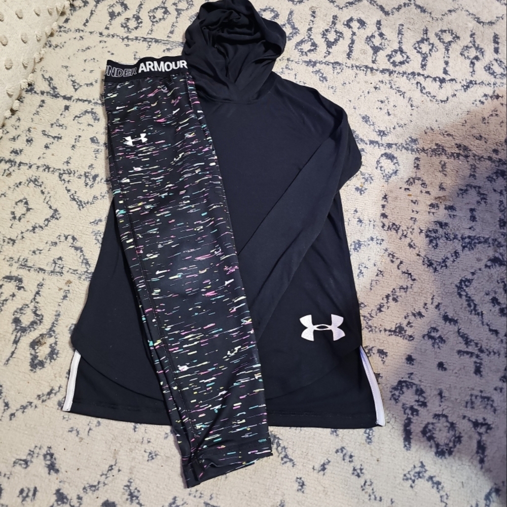 Under Armour Black Hoodie with Patterned Leggings
